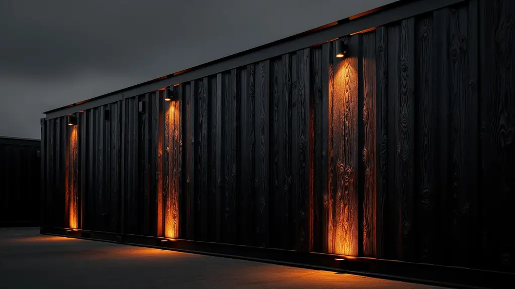 Shou Sugi Ban-fasad som alternativ för en modulär container